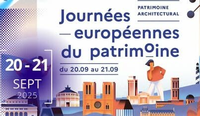 Bannière des Journées européennes du Patrimoine 2025 – Patrimoine architectural, les 20 et 21 septembre
